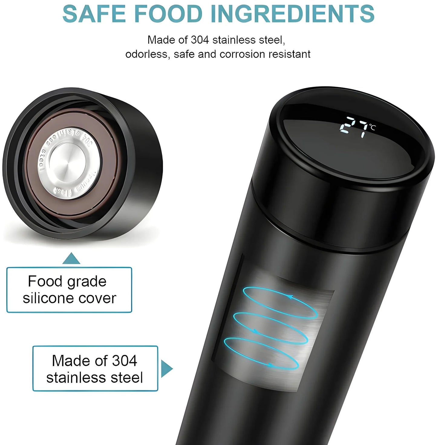 Smart Water Bottle With Temperature Display