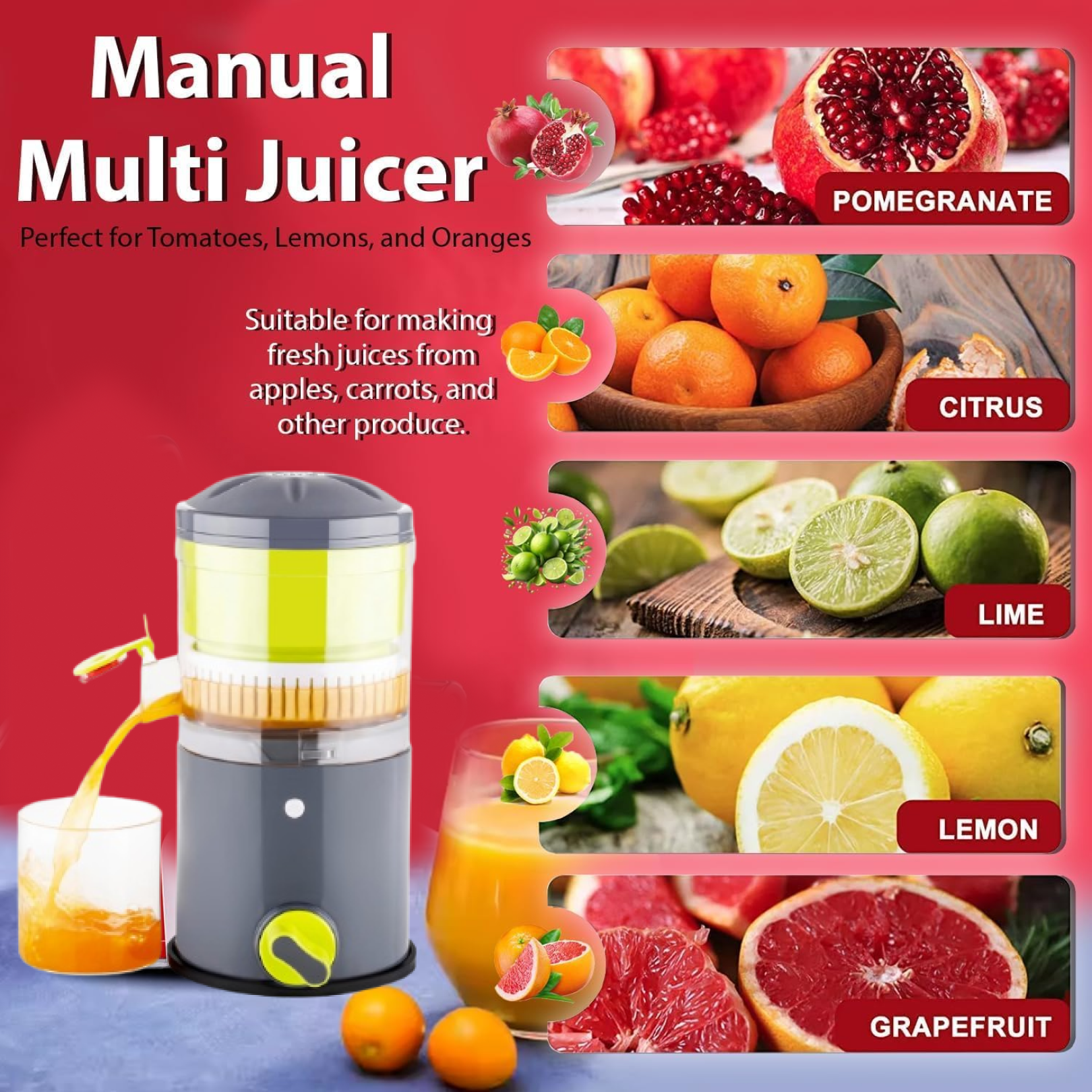 Manual Compact Fruit Juicer
