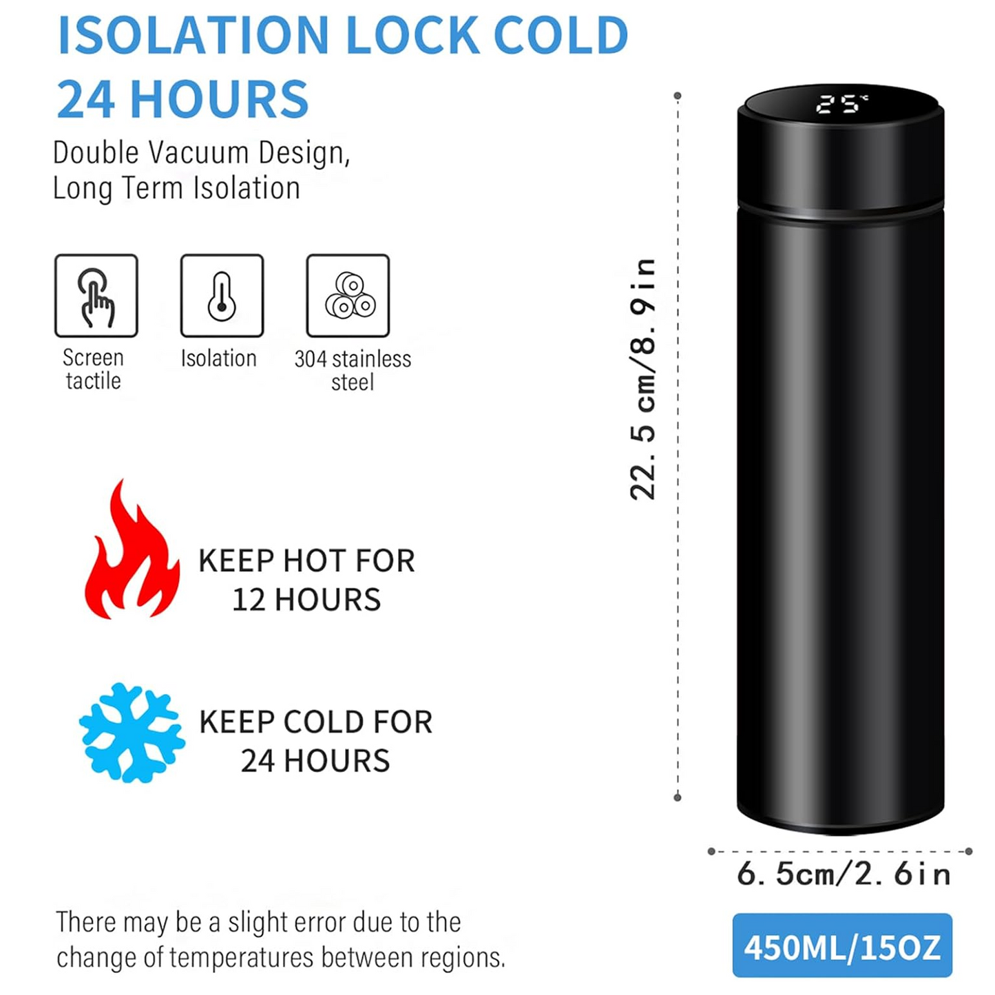 Smart Water Bottle With Temperature Display