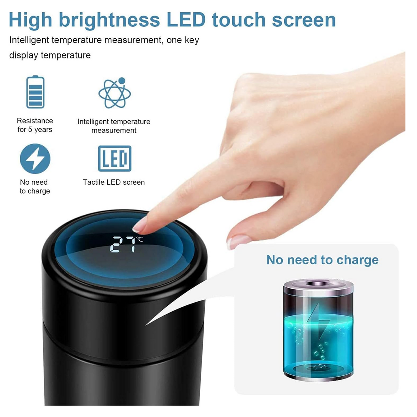 Smart Water Bottle With Temperature Display