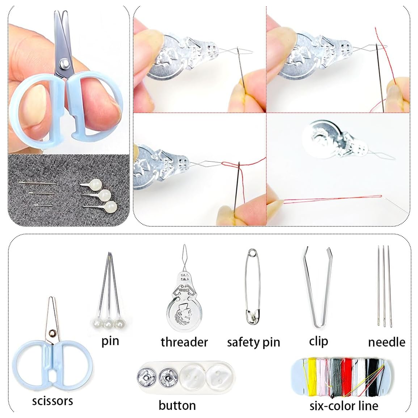 Portable Plastic Sewing Kit