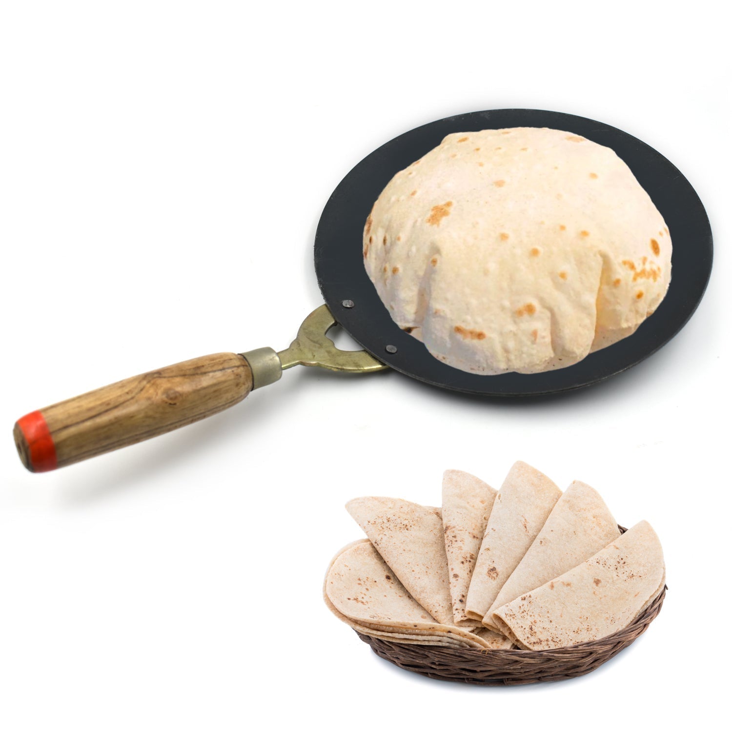 Wooden Handle Roti Tawa