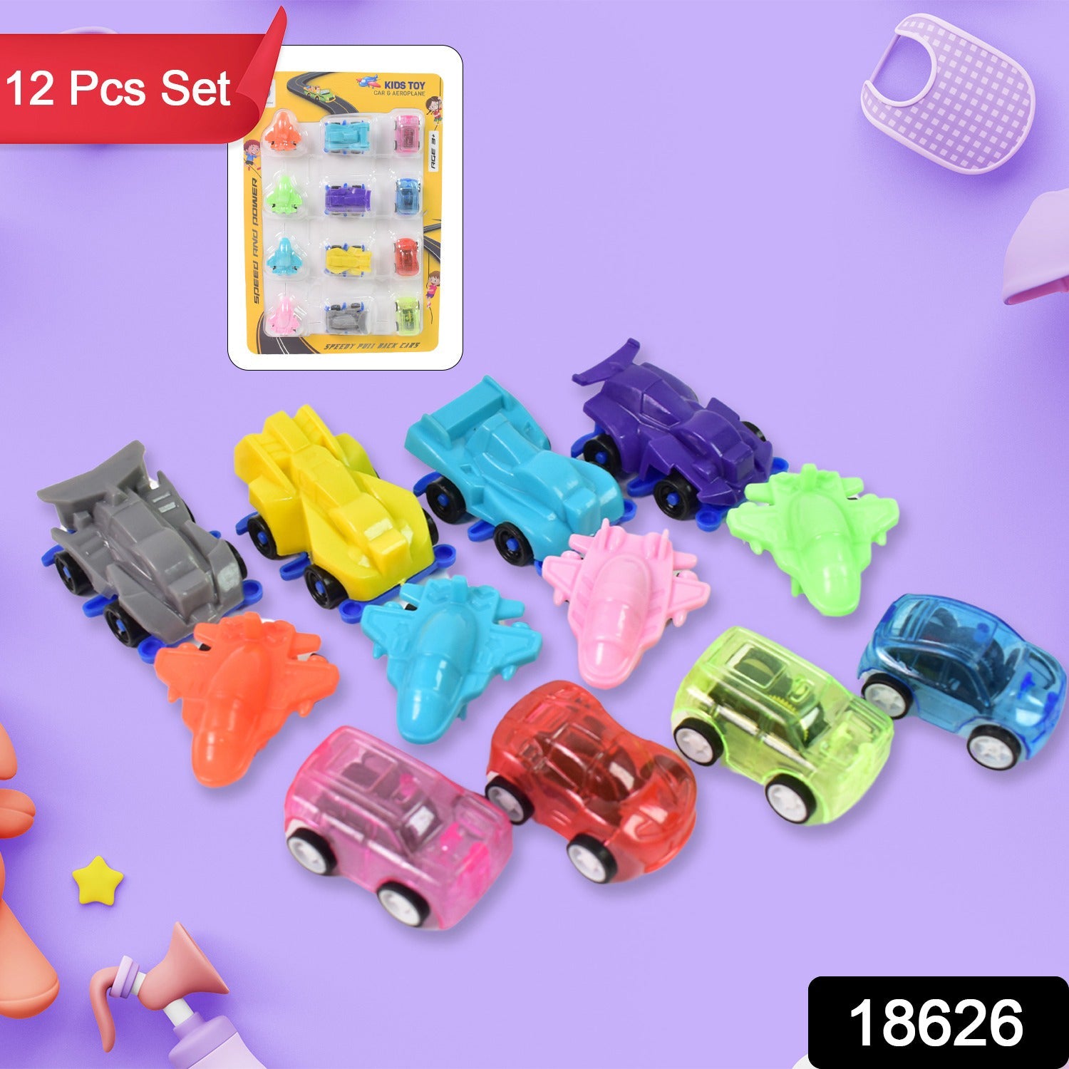 Mini Car Aeroplane Plastic Cartoon Toys
