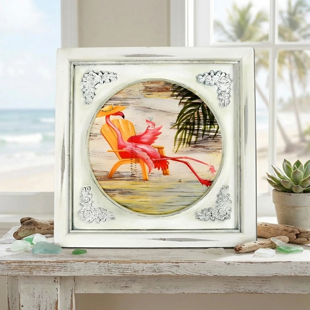 12x12 wood desktop frame with ornate corner scrollwork and arched photo opening