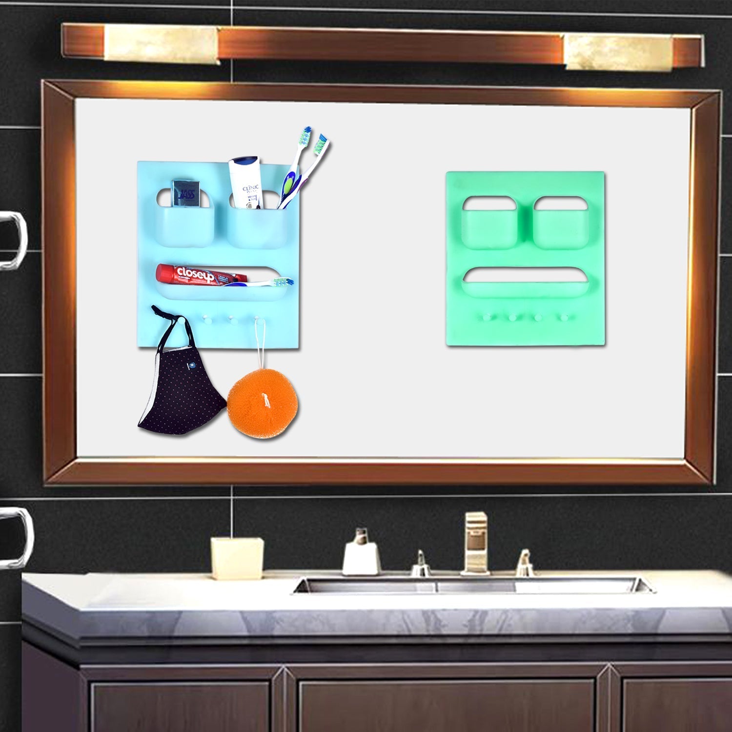 Plastic Soap & Brush Holder