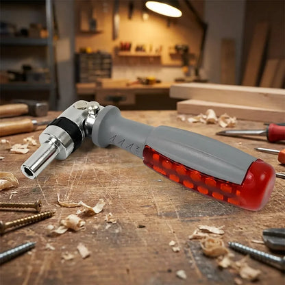 Ratcheting screwdriver with red ergonomic handle and gray ratcheting head
