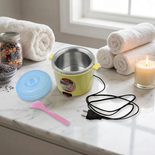 Yellow wax warmer with stainless insert and power cord