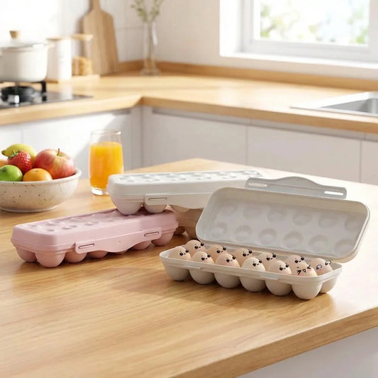 18-grid egg holder set with pink and light gray lids and 18 egg cups