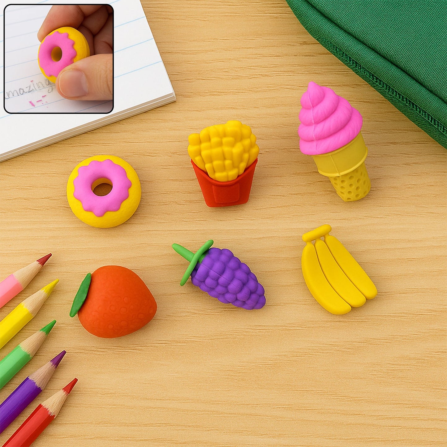 Fancy Food Colorful Erasers