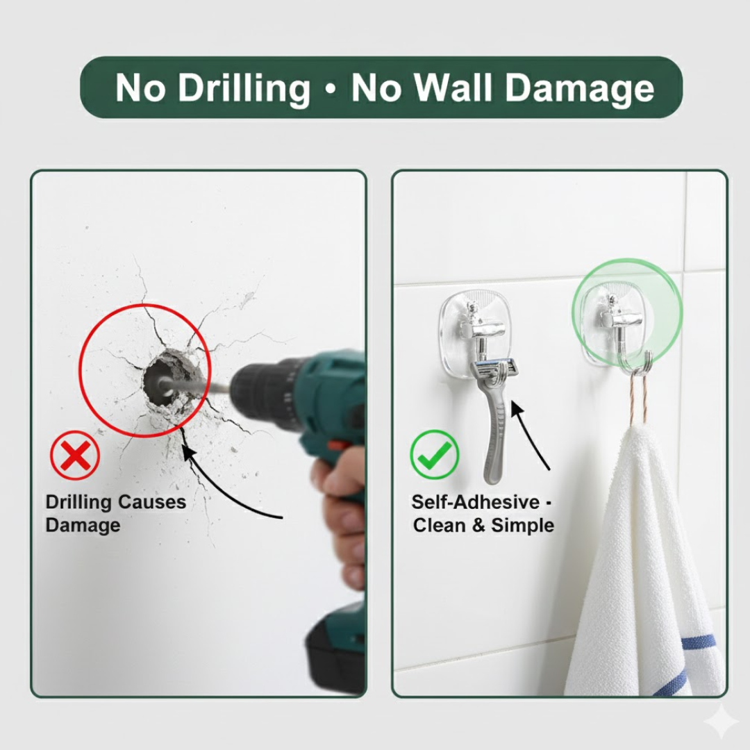 Large Adhesive Wall Hooks
