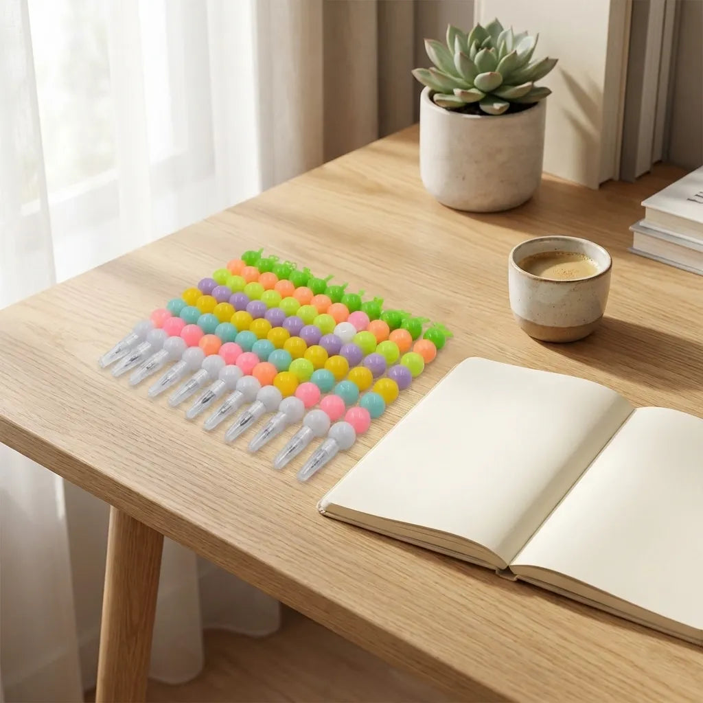 Multicolor gel pen set with capped pens and bright colored barrels