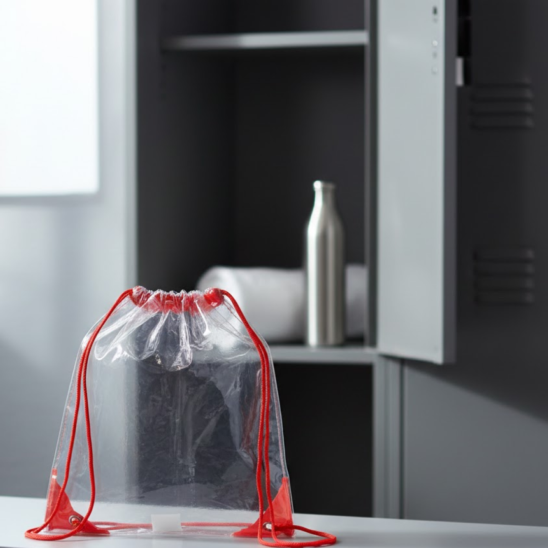 Clear Waterproof Drawstring Bag