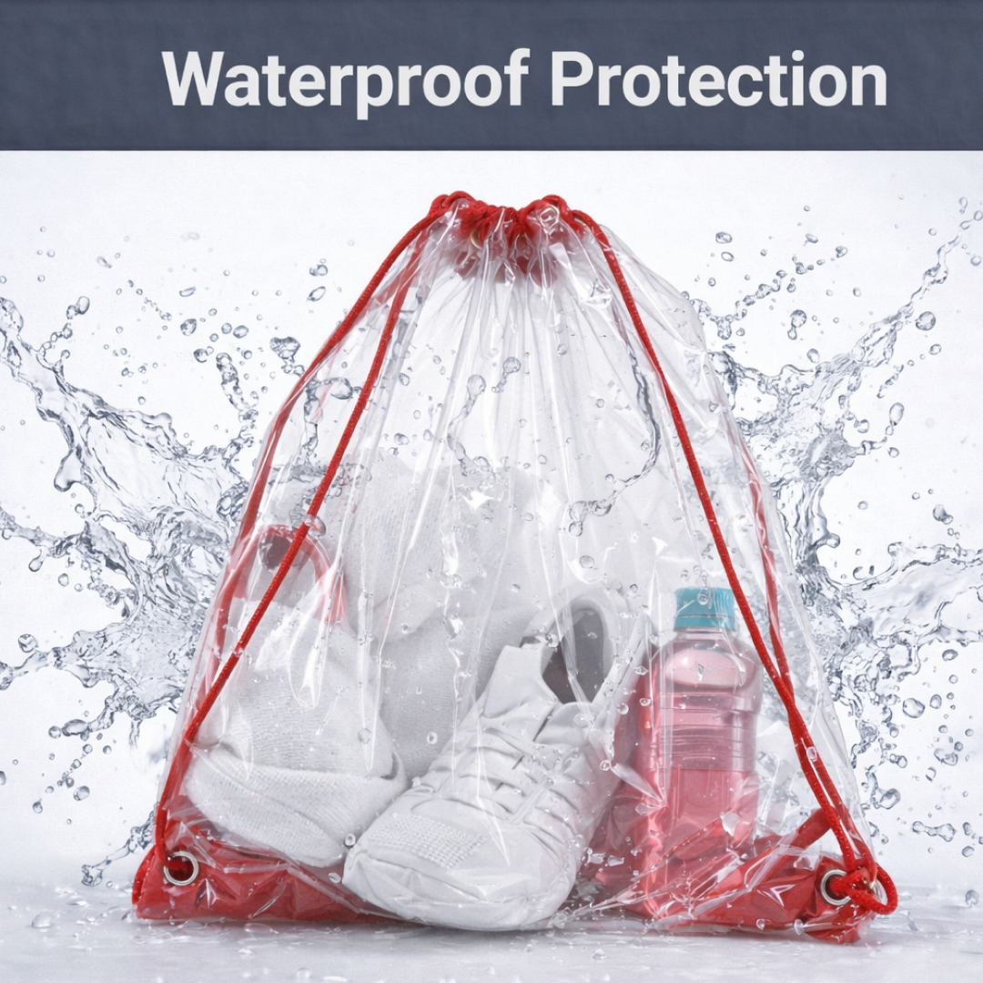 Clear Waterproof Drawstring Bag