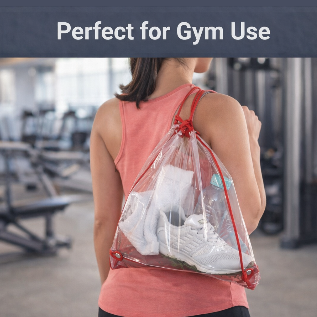 Clear Waterproof Drawstring Bag