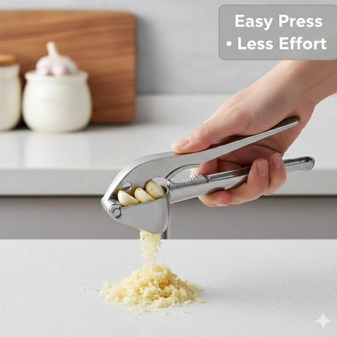 Heavy-Duty Aluminum Garlic Press