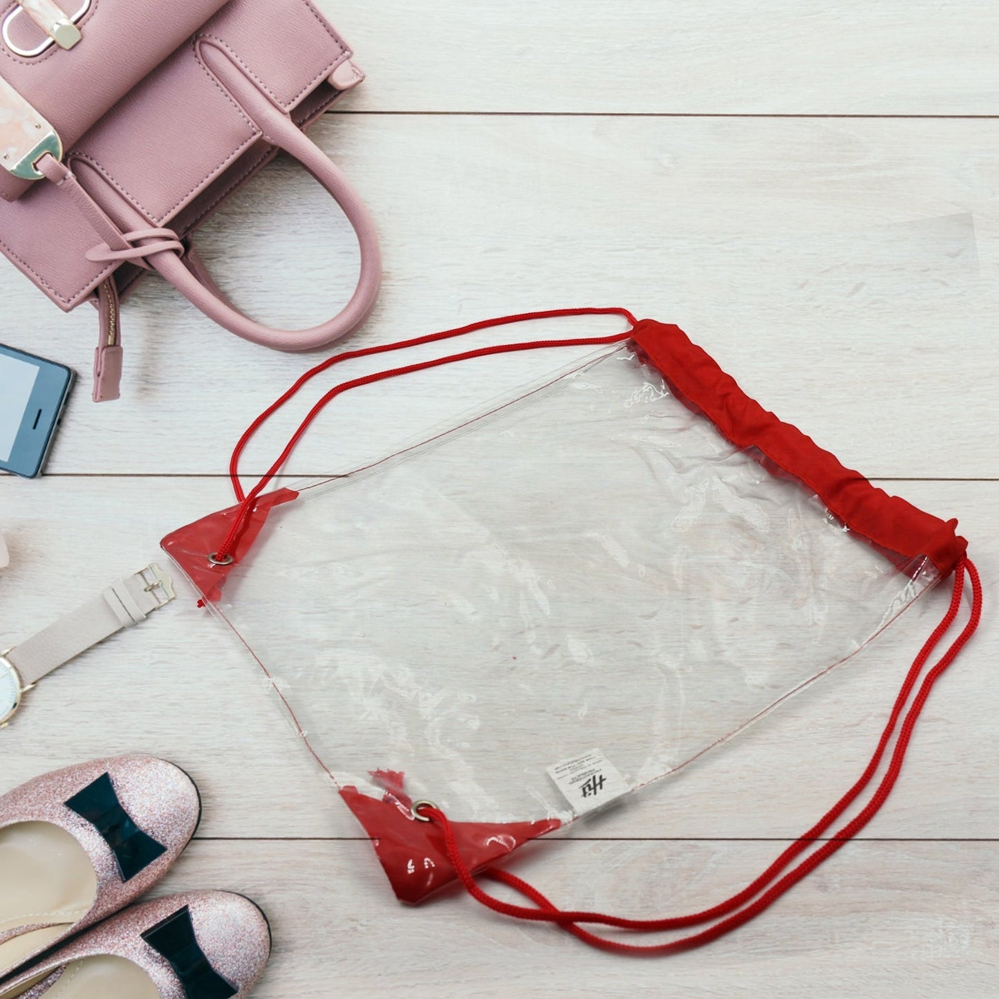 Clear Waterproof Drawstring Bag
