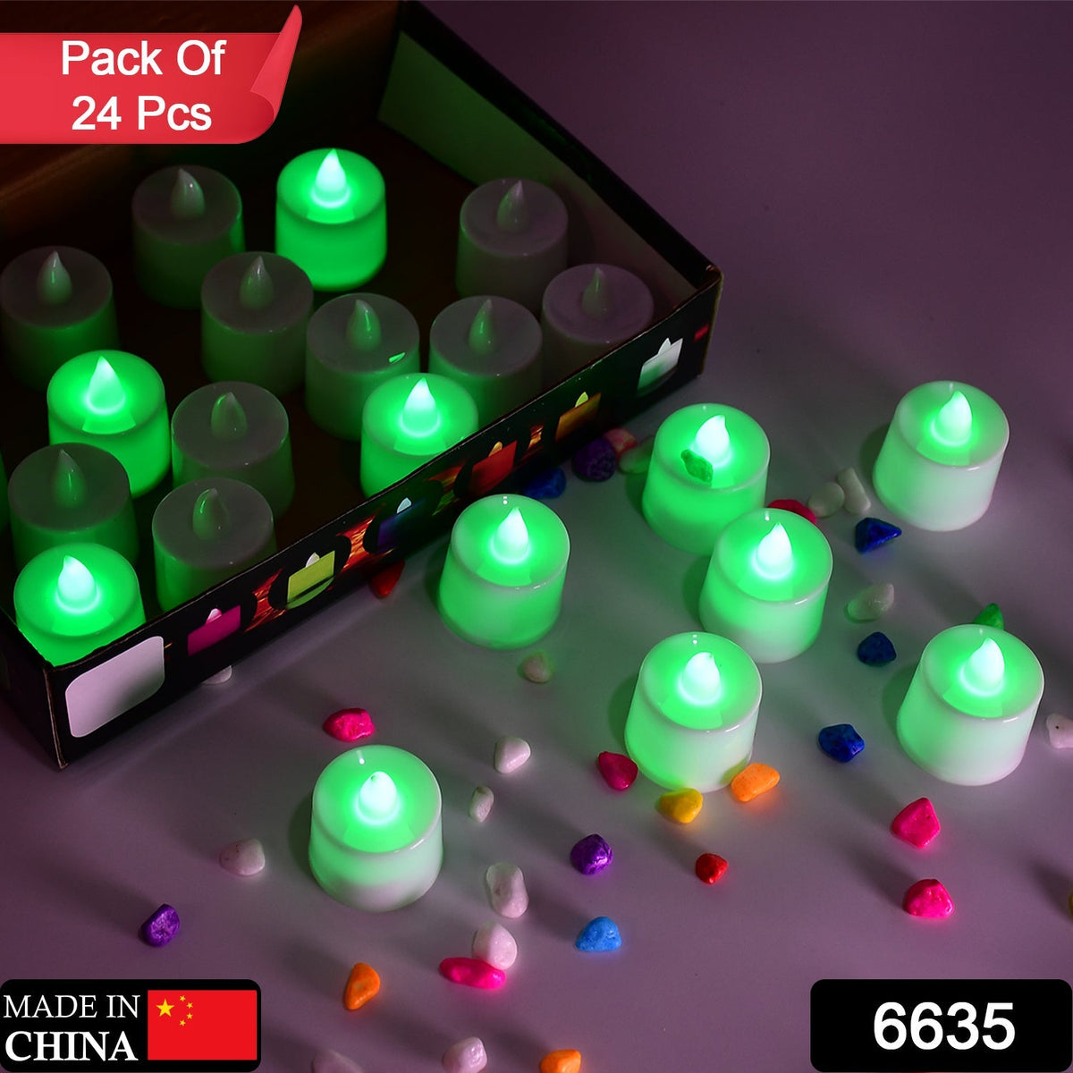 Green Flameless LED Tealights