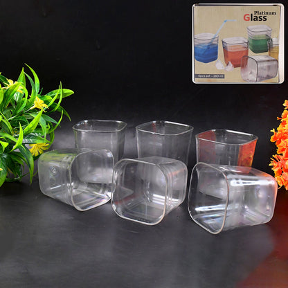 6-Piece Transparent Diamond Glass Set