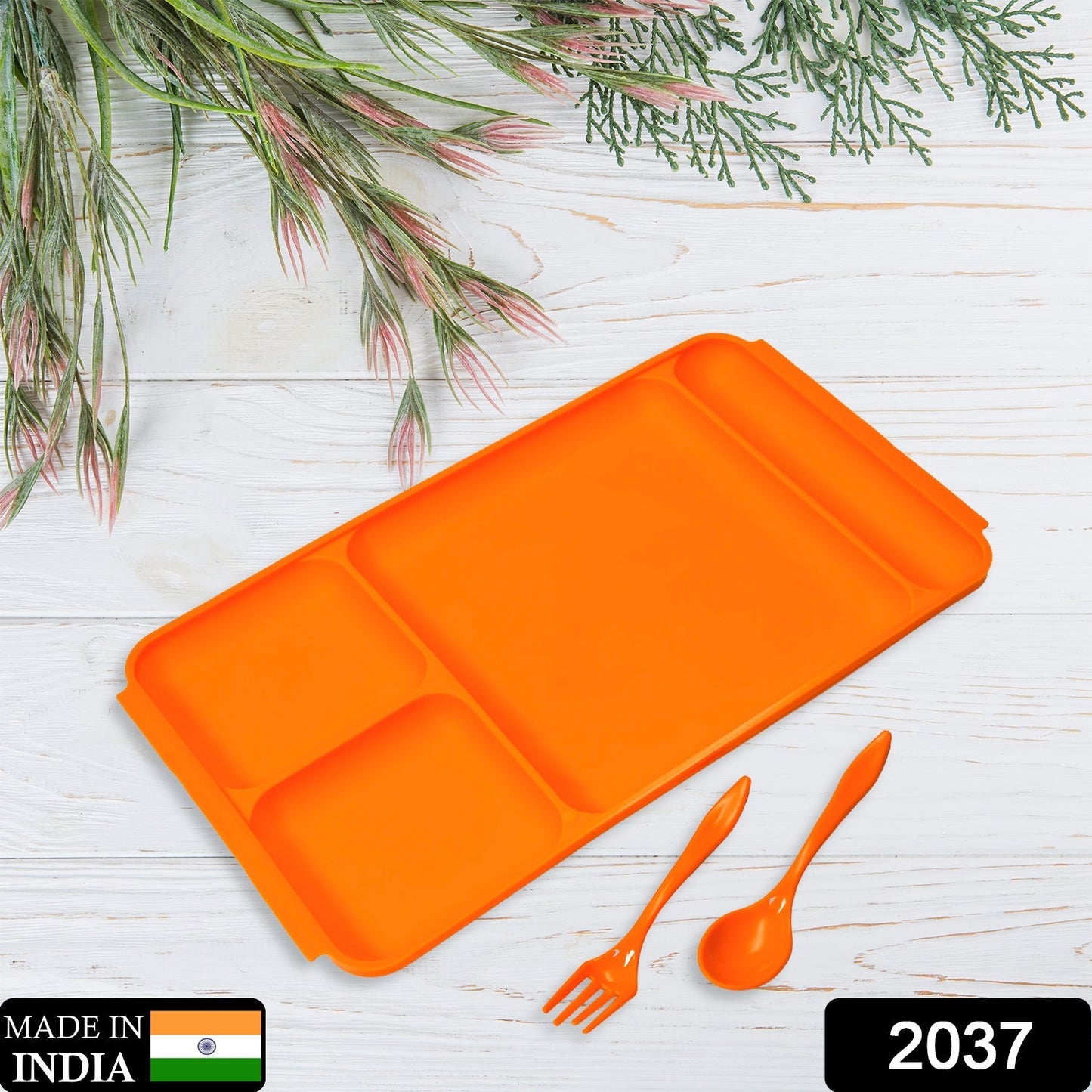 4-Compartment Plastic Plate Set