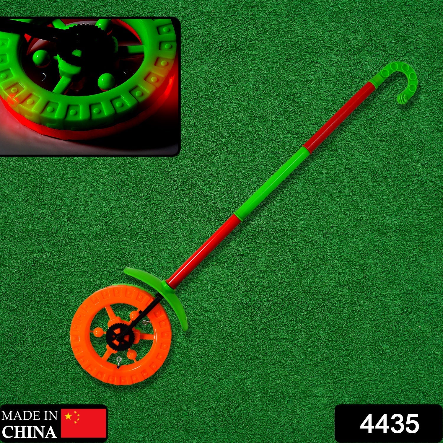 Kids' Light-Up Push Toy Wheel with Handle