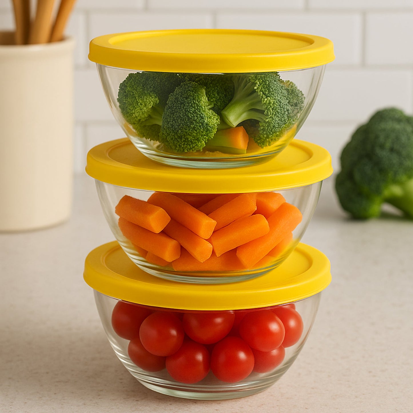 Glass Bowl Set Mixing (3 Pcs)