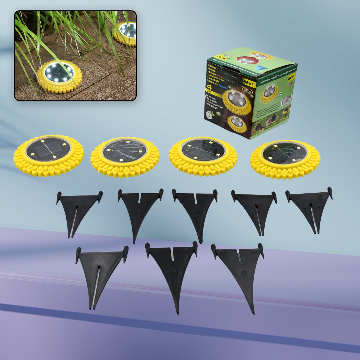 Solar Ground Lights 4-Pack