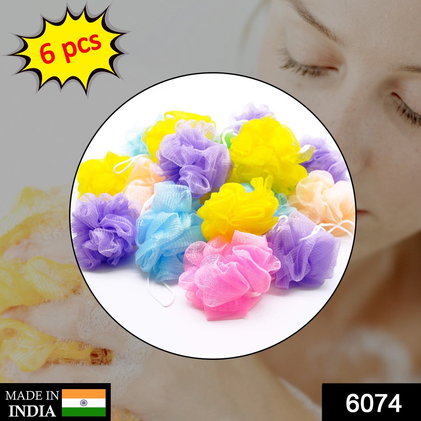 Pack of 6 Bath Loofahs