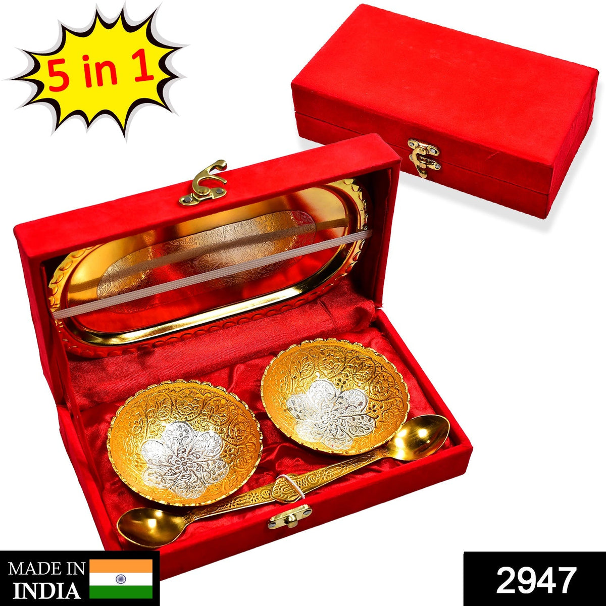 Plated Bowl Tray Set
