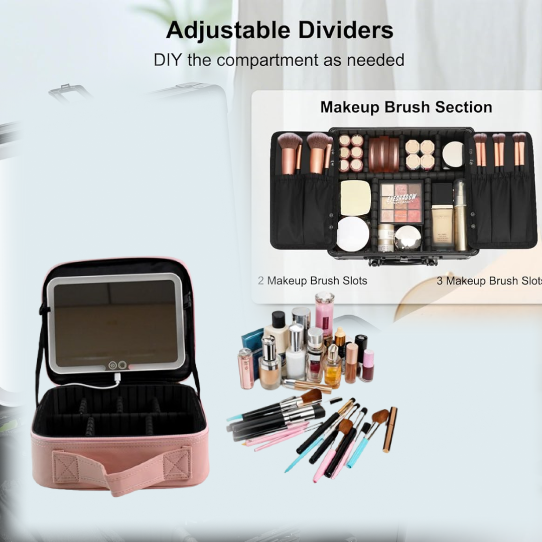 LED Makeup Organizer with Mirror