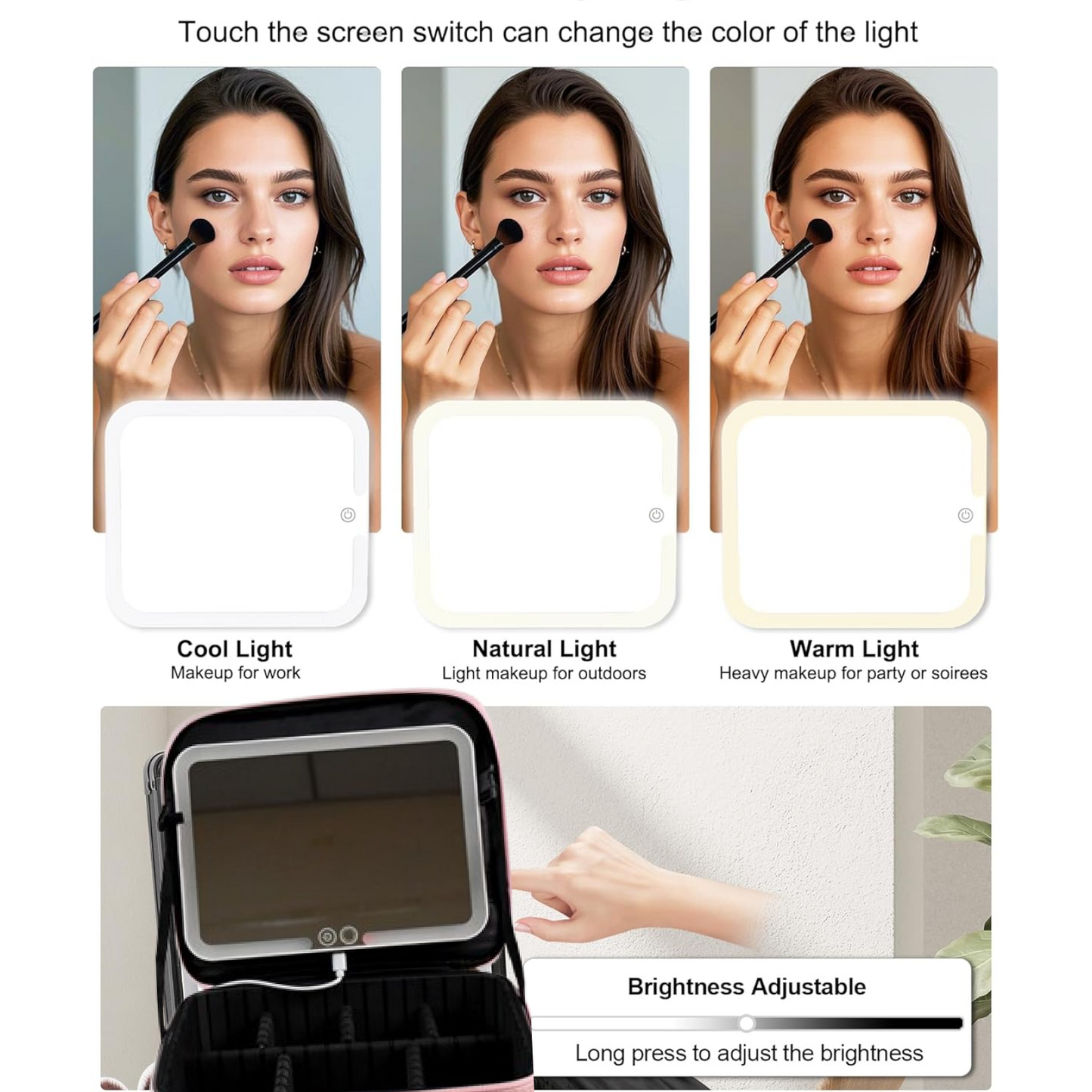 LED Makeup Organizer with Mirror
