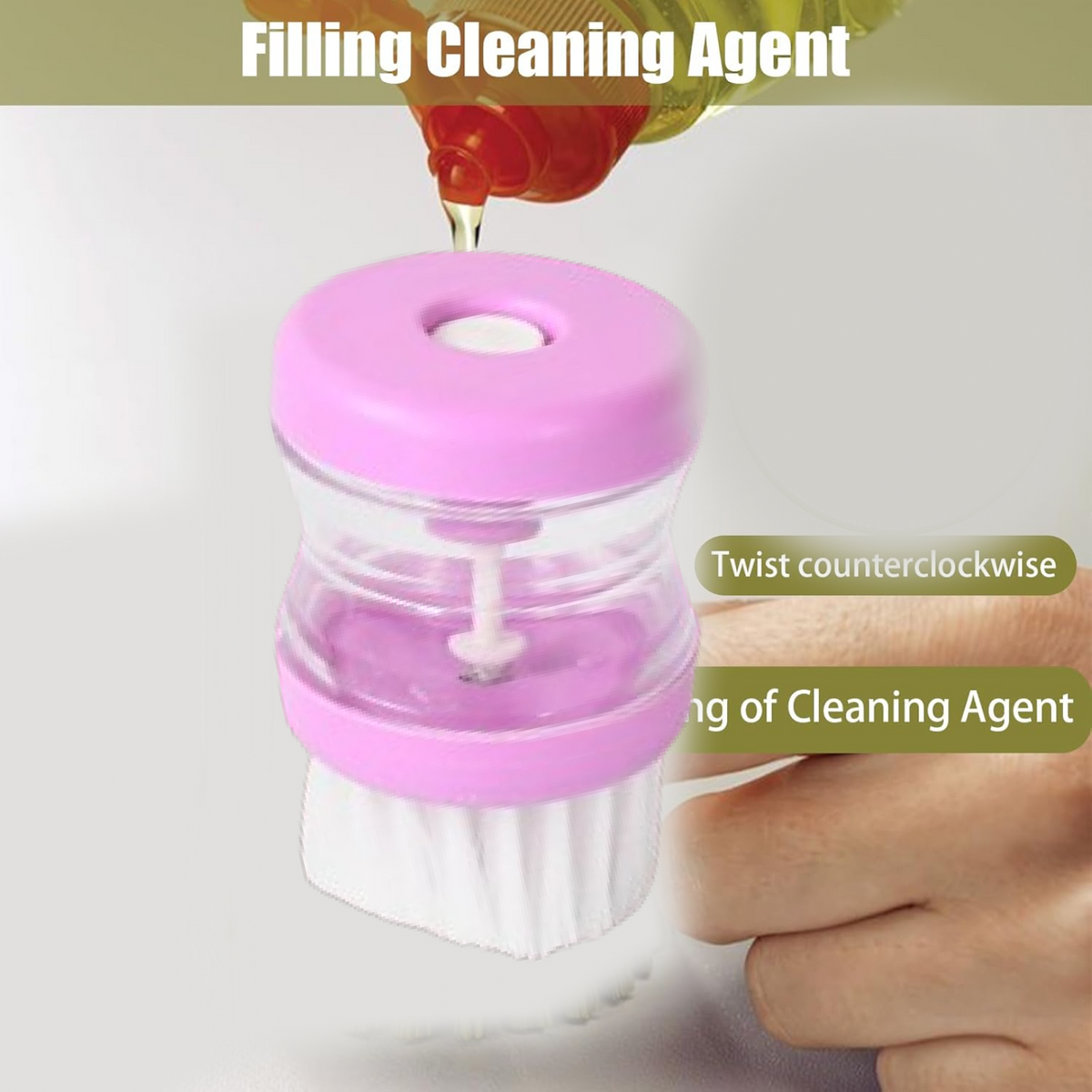 Plastic Wash Basin Brush Cleaner With Liquid