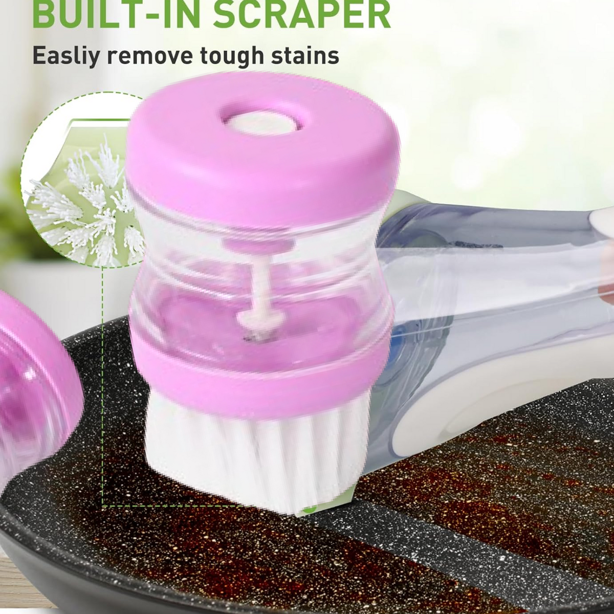 Plastic Wash Basin Brush Cleaner With Liquid