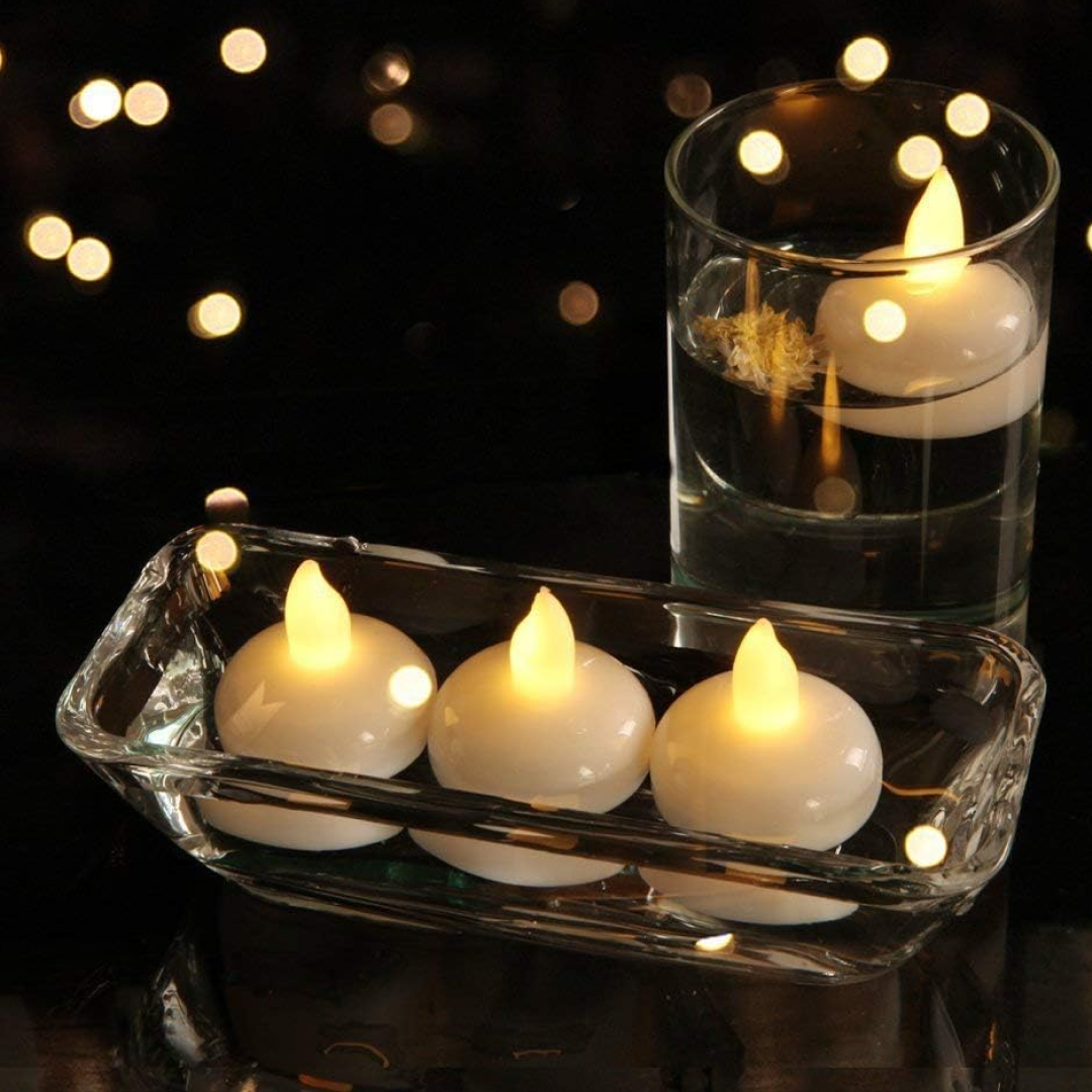 Flameless Floating Tea Lights (24 Pc)