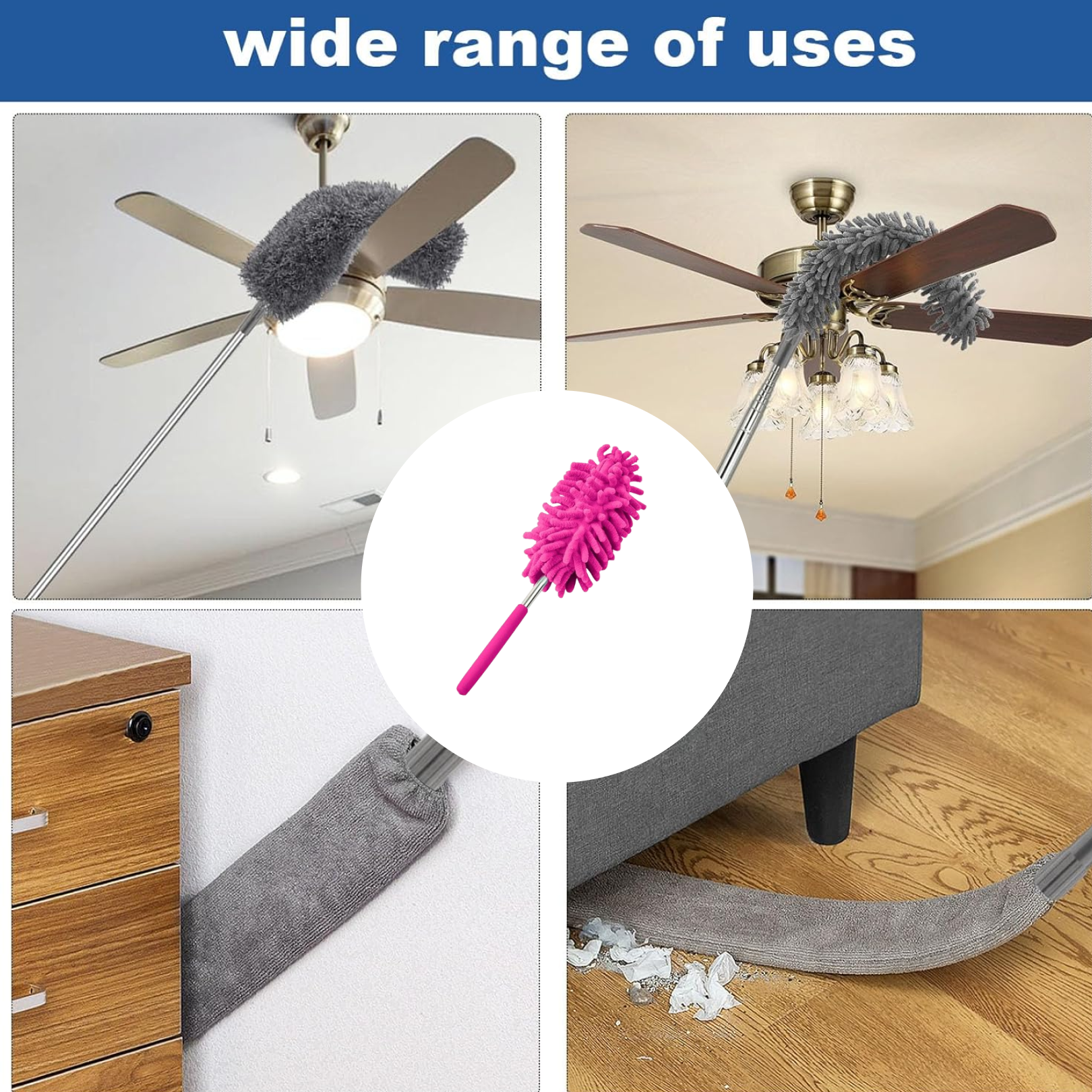 Microfiber Cleaning Duster with Handle
