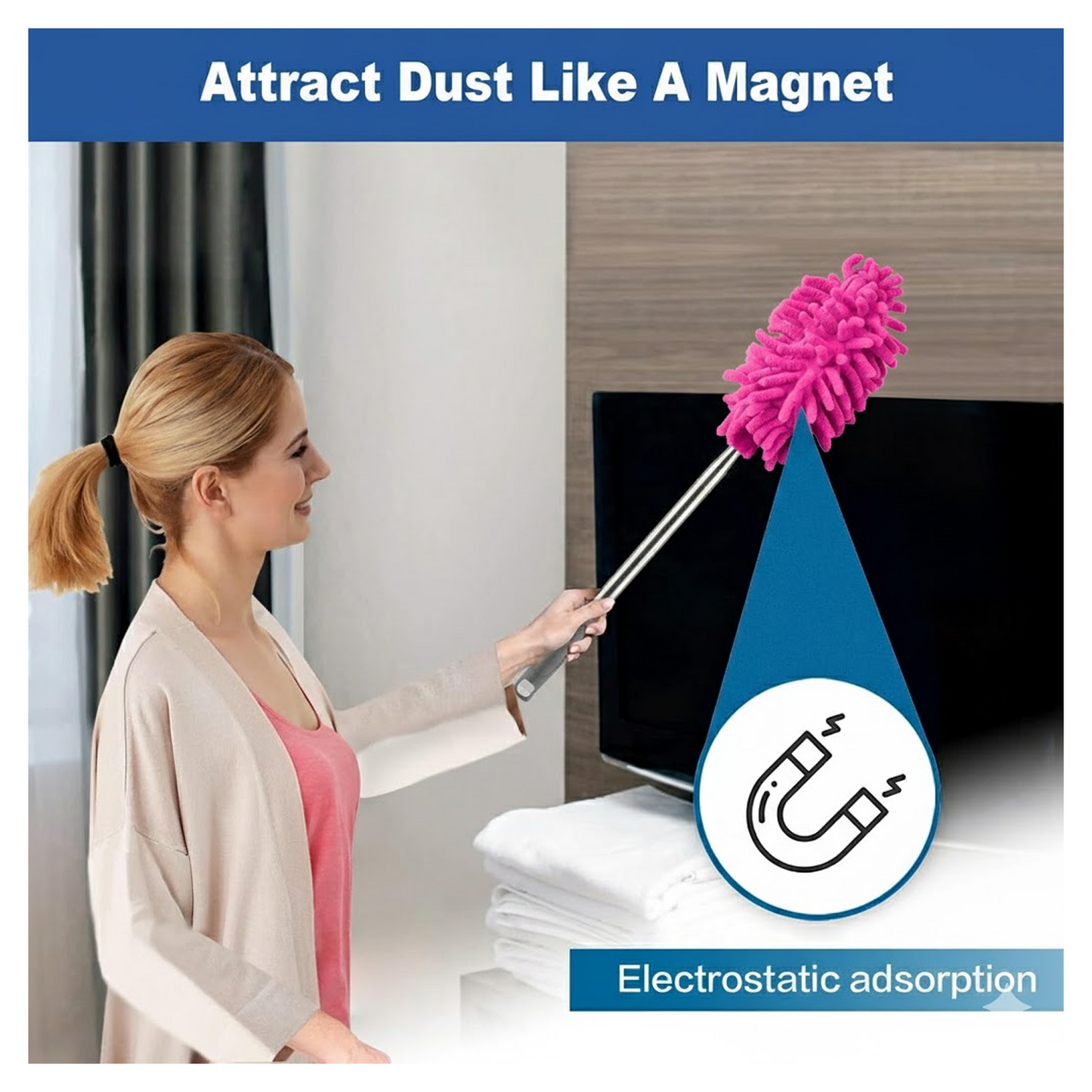 Microfiber Cleaning Duster with Handle