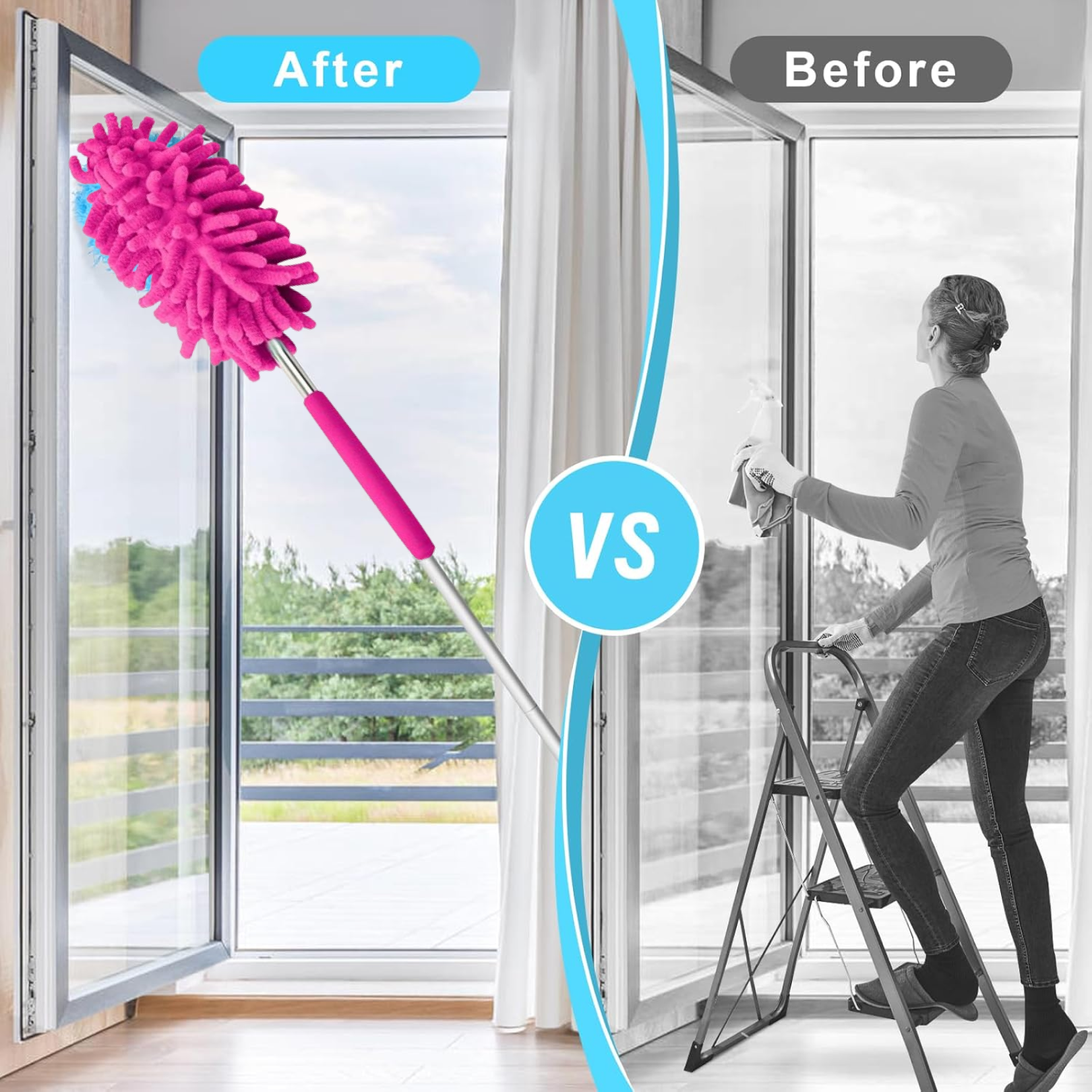 Microfiber Cleaning Duster with Handle