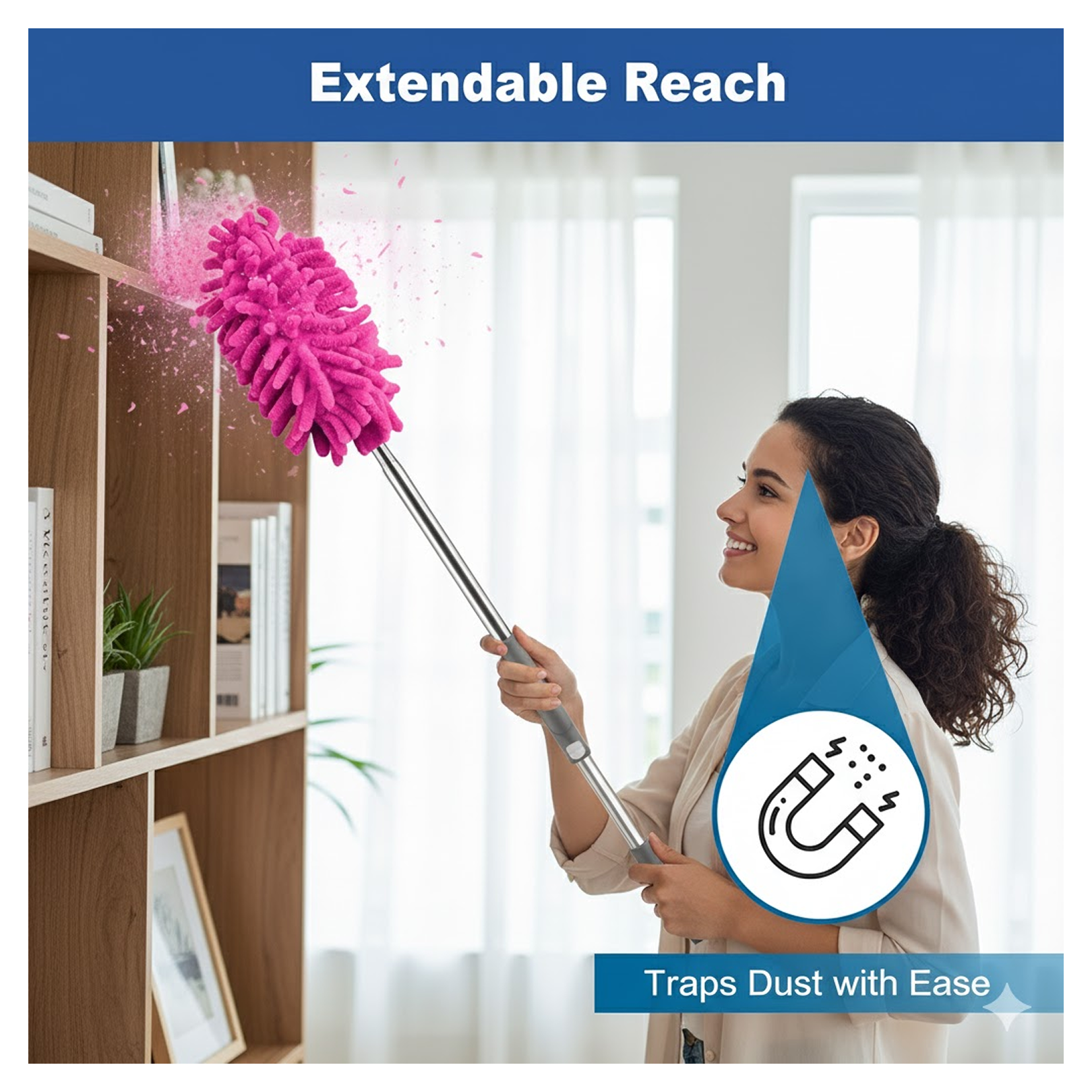 Microfiber Cleaning Duster with Handle