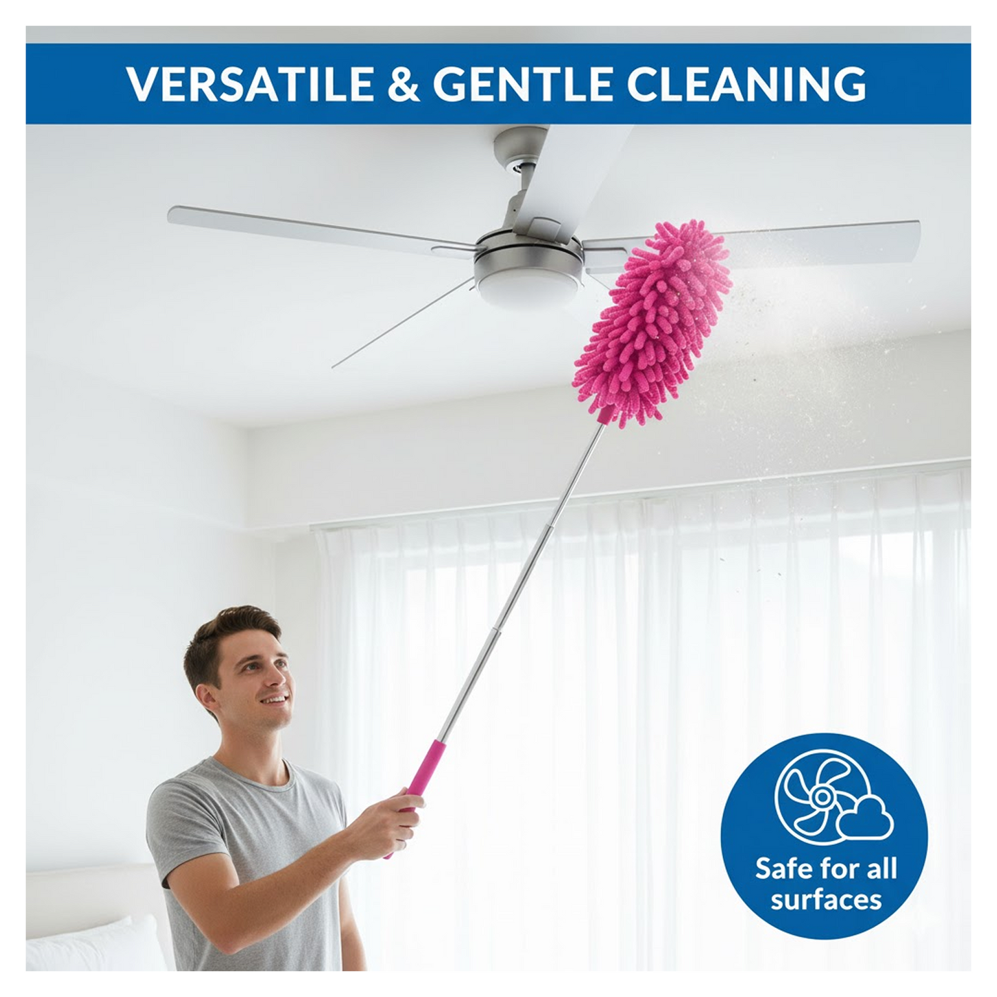 Microfiber Cleaning Duster with Handle