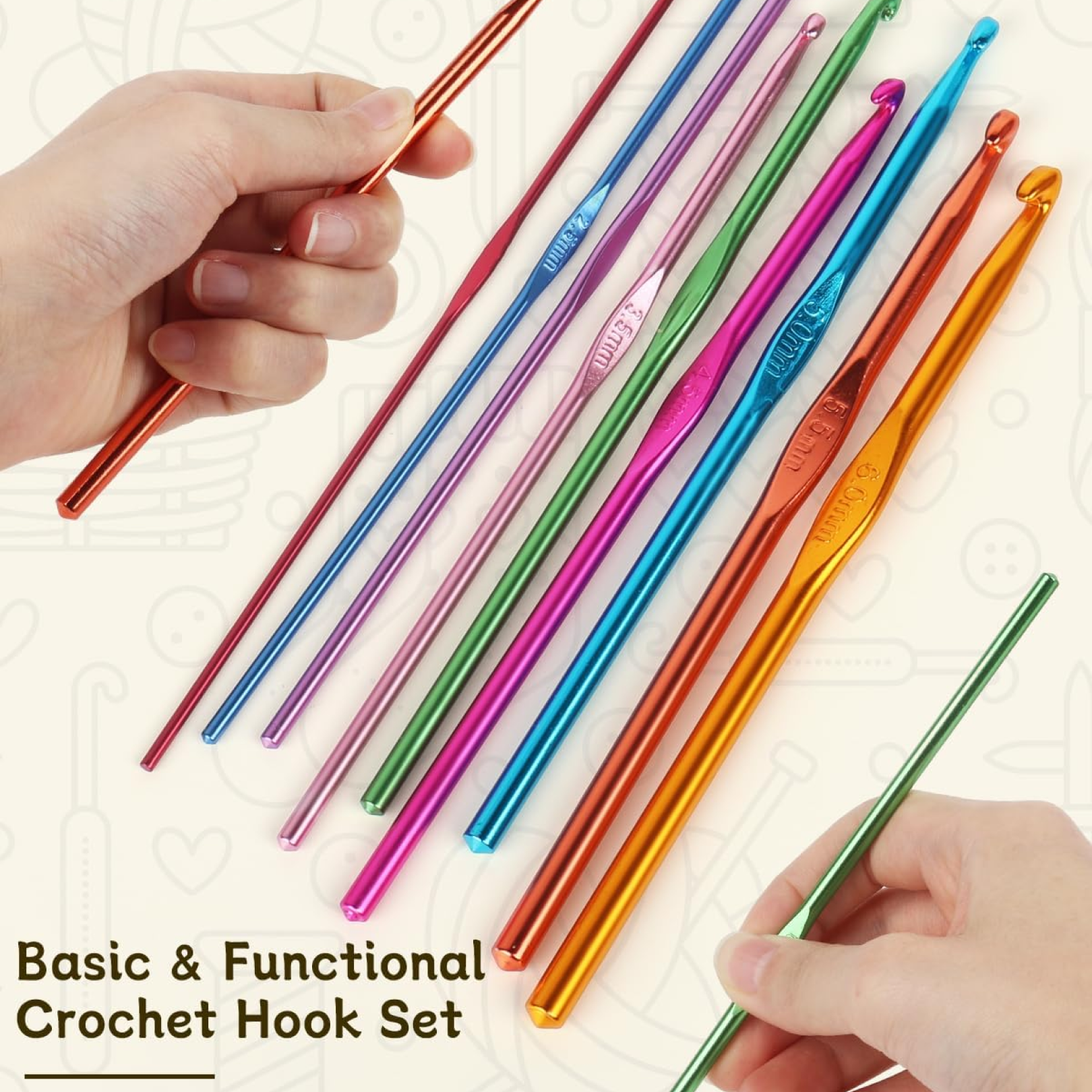 Aluminium Crochet Needle Set
