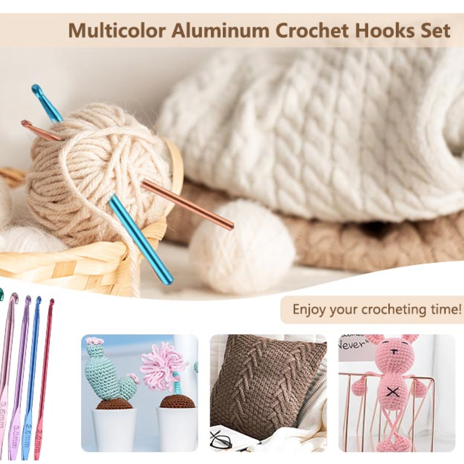 Aluminium Crochet Needle Set