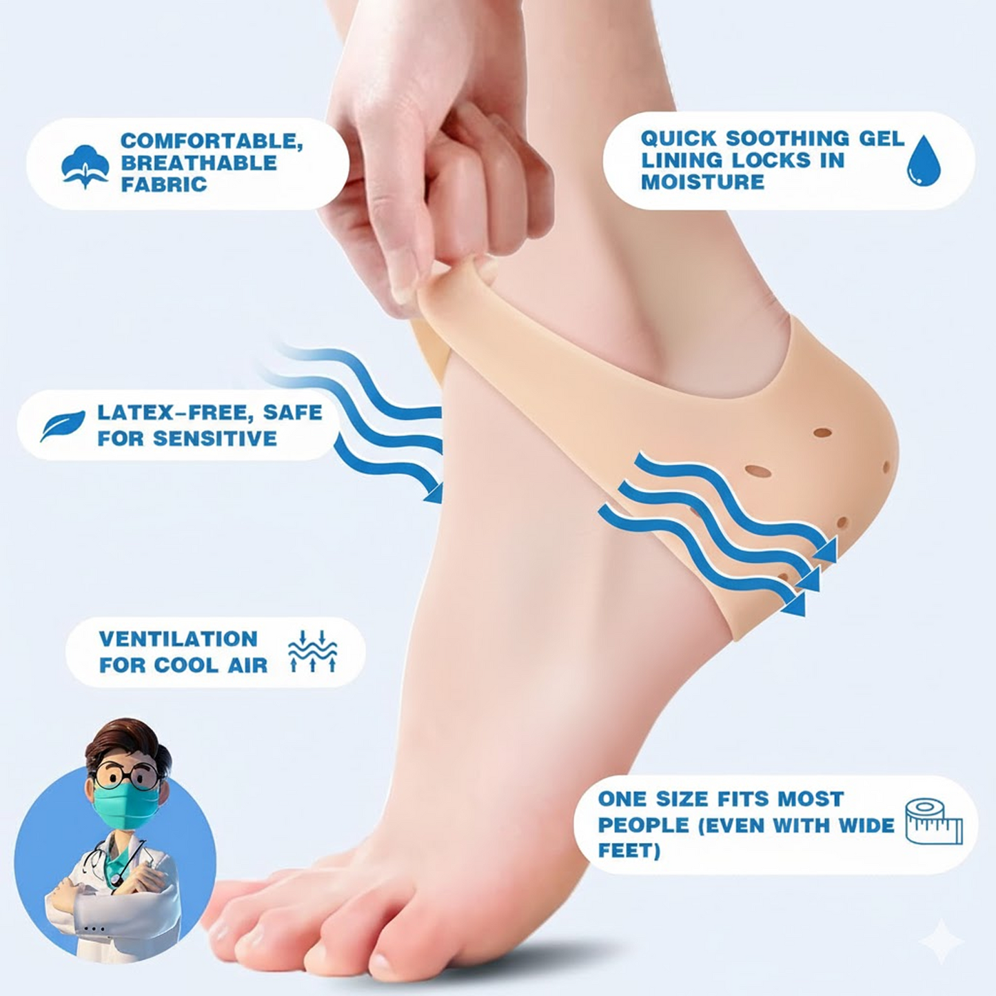 Anti Crack Silicon Gel Heel Moisturizing Socks