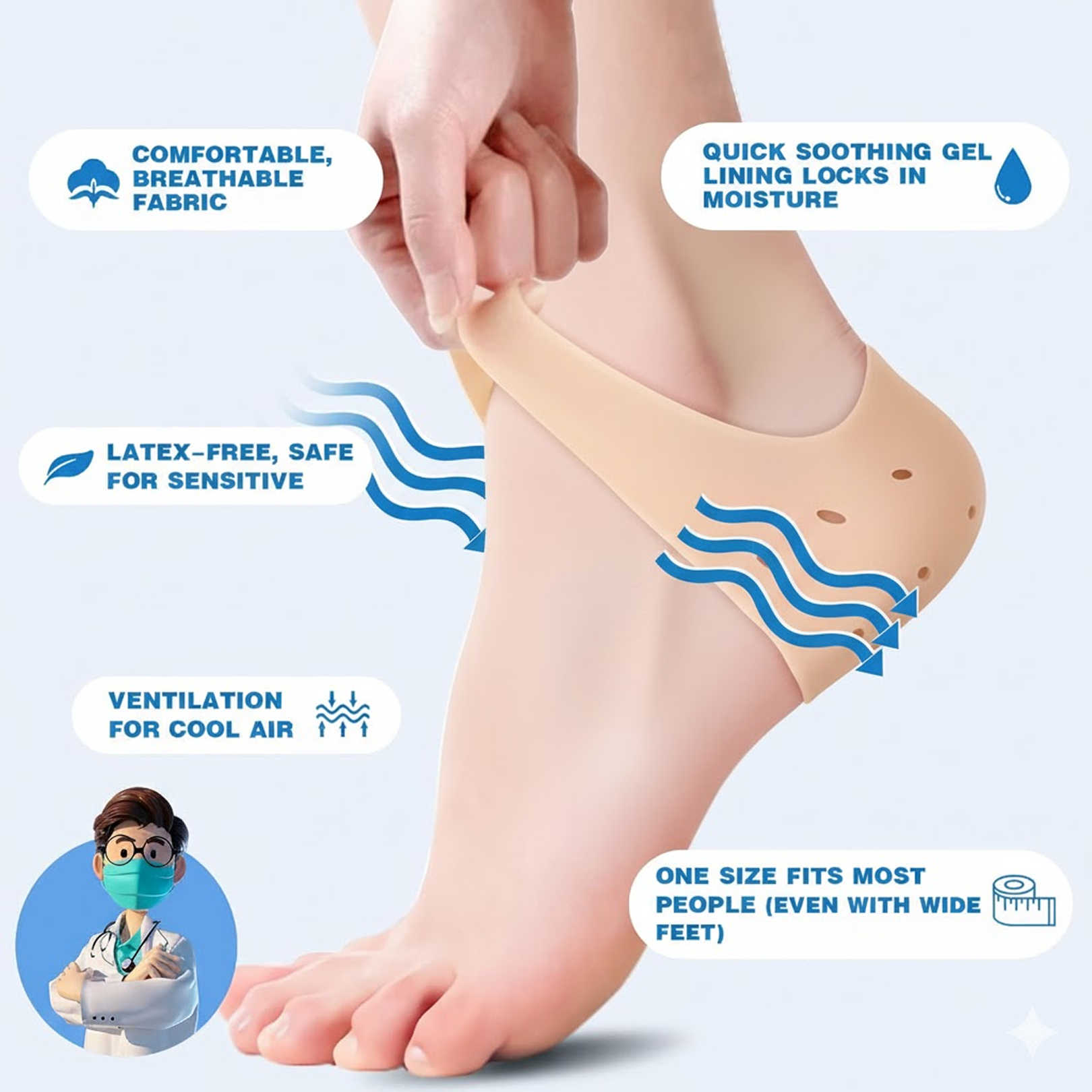 Anti Crack Silicon Gel Heel Moisturizing Socks