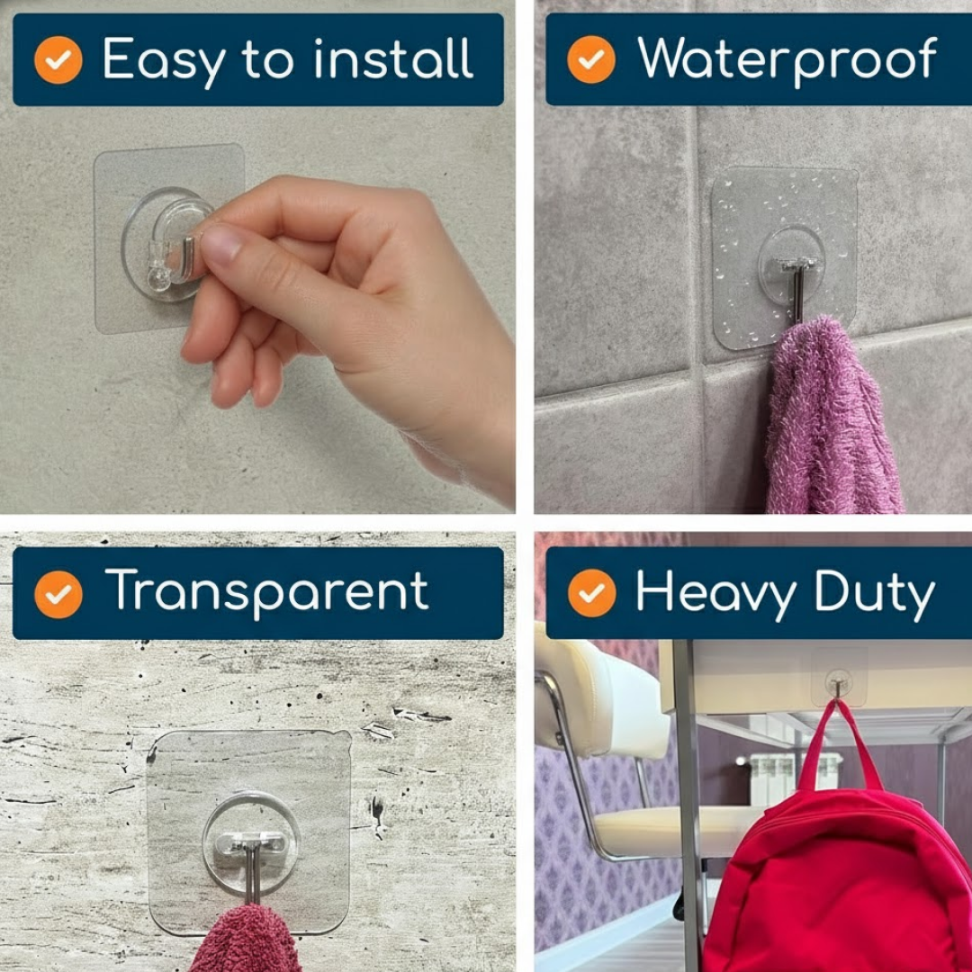 Transparent Suction Cup Hooks