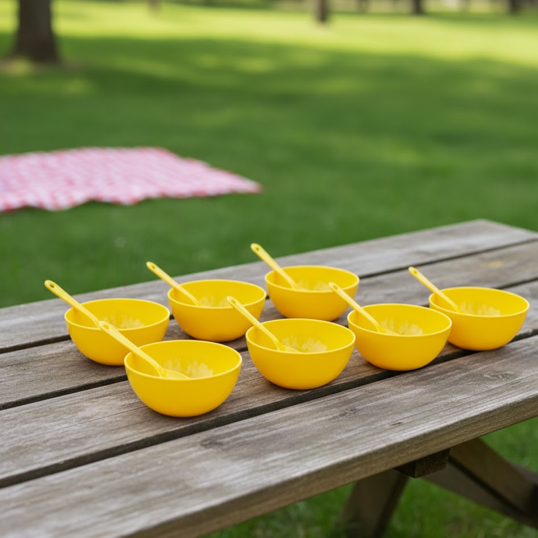 Plastic Soup Bowl and Spoon Set