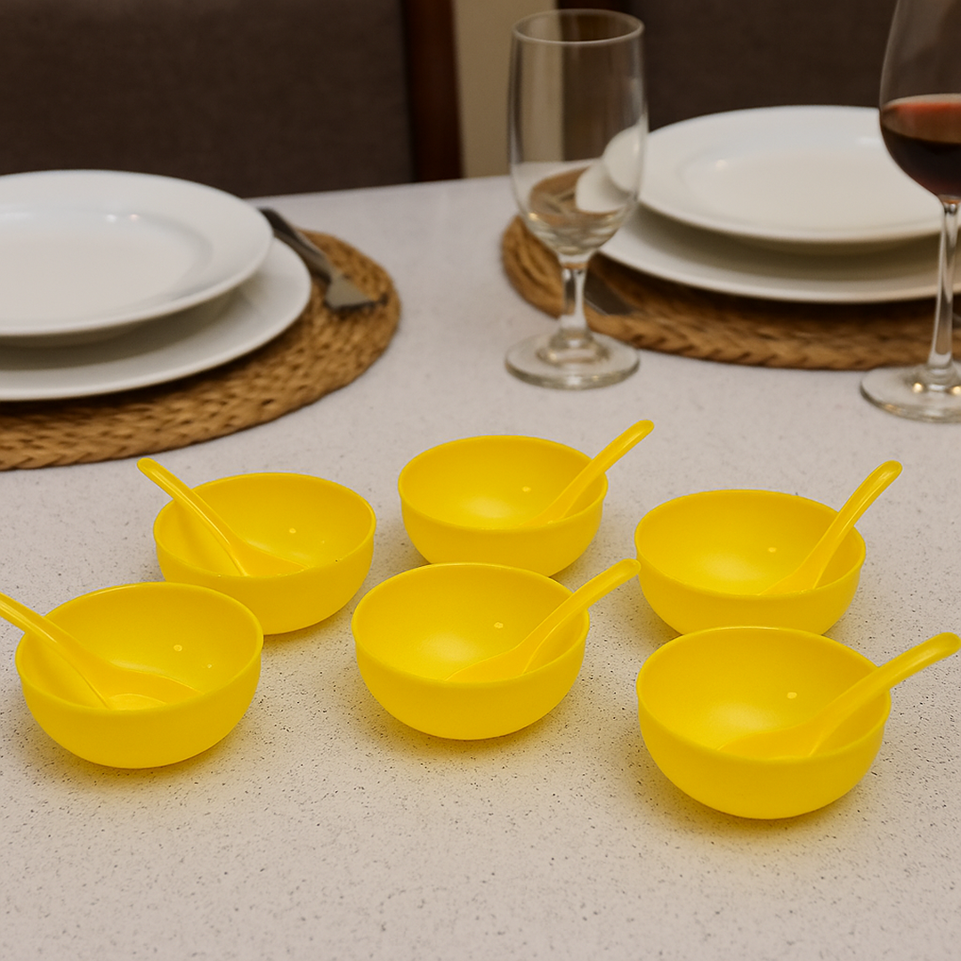 Plastic Soup Bowl and Spoon Set