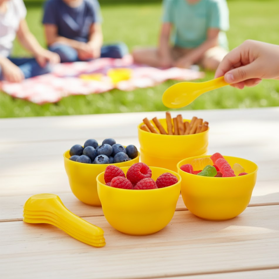 Plastic Soup Bowl and Spoon Set