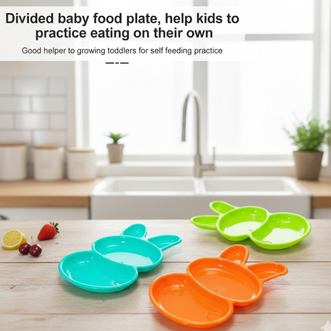 Rabbit Shape Kids Dish Set – 6 Pcs