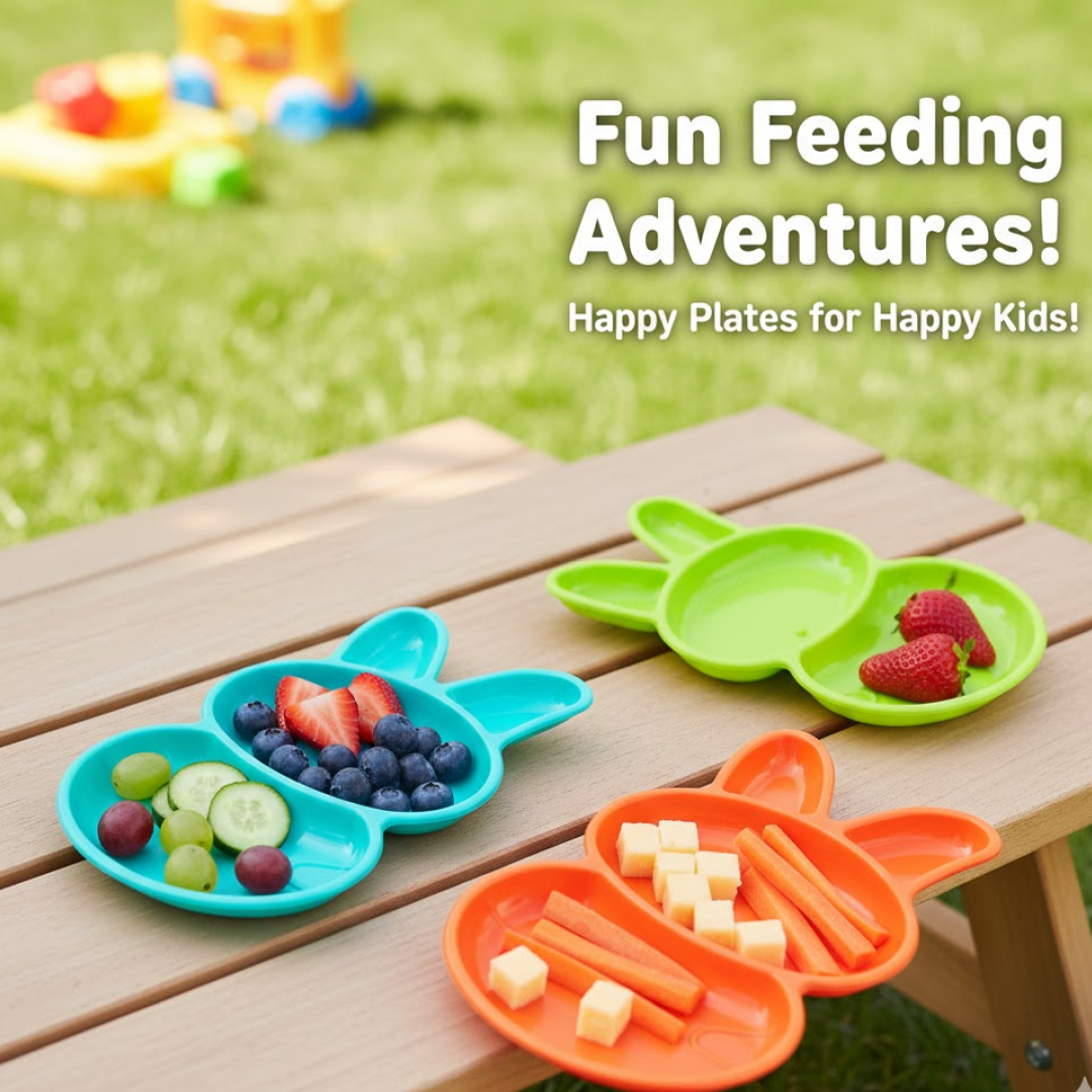 Rabbit Shape Kids Dish Set – 6 Pcs