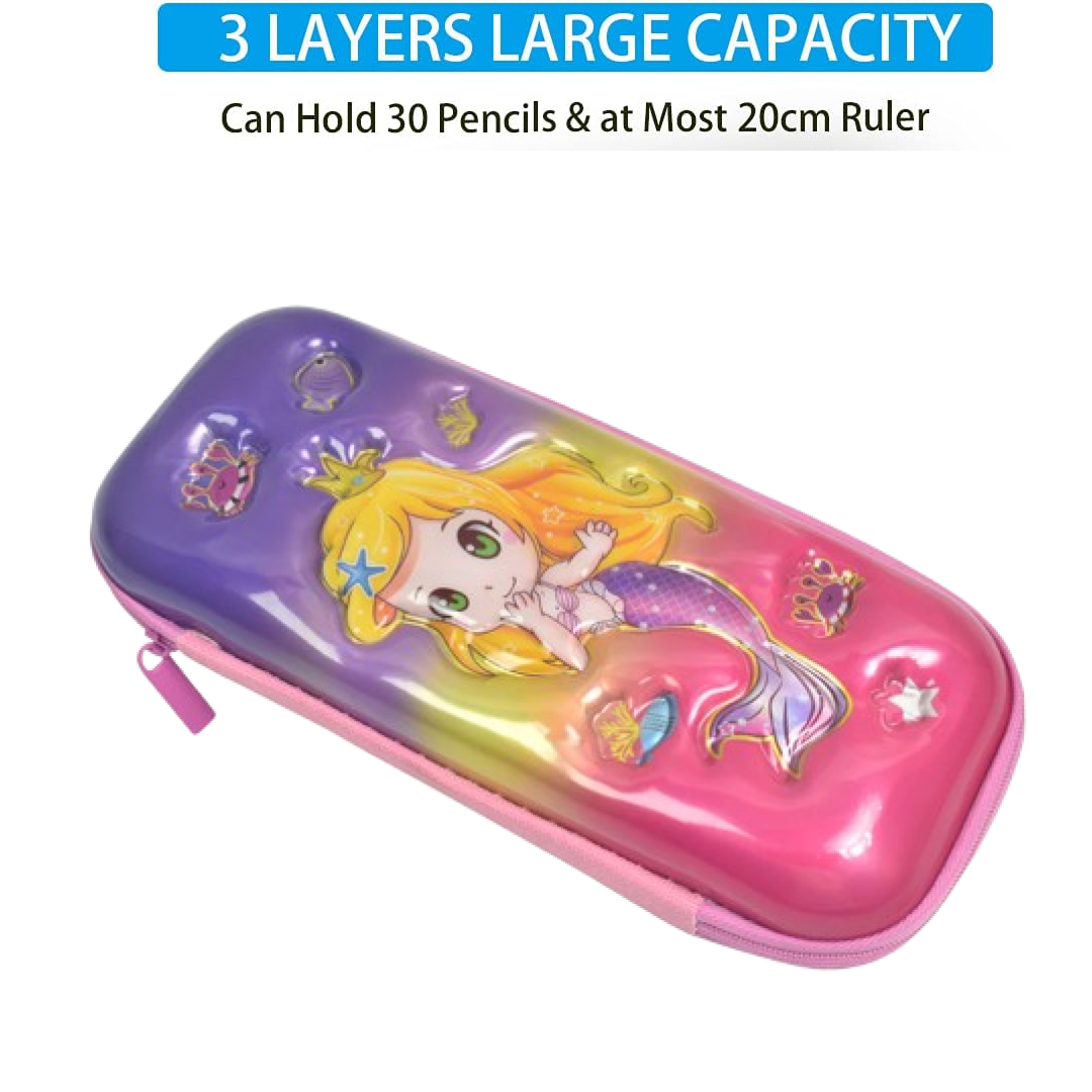 3d Cartoon Zipper Compass Box Pencil Box (1 Pc)
