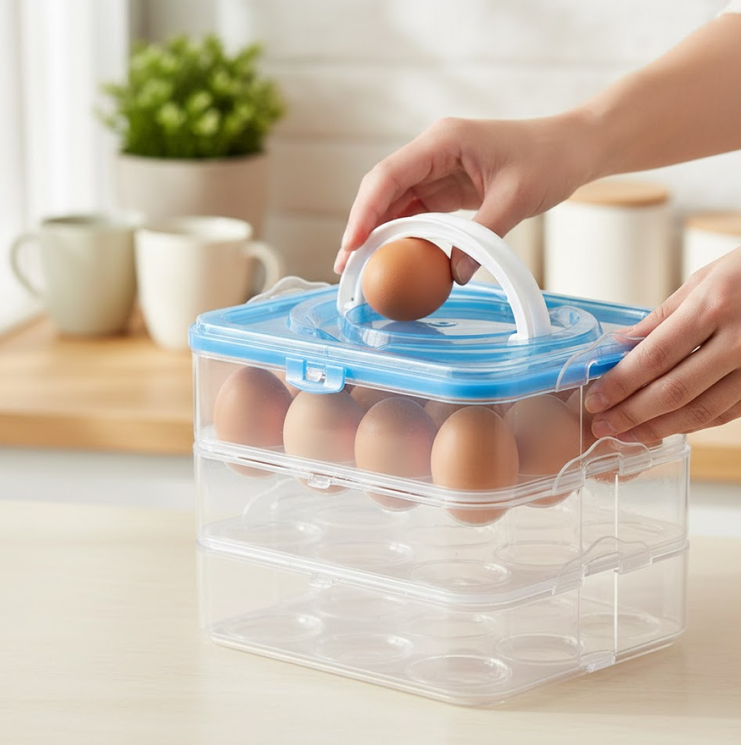 3-layer Plastic Refrigerator Egg Storage Box